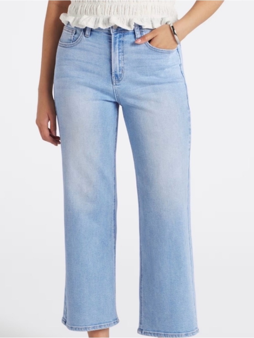 Just USA Light Blue Wide-Leg High-Rise Jeans